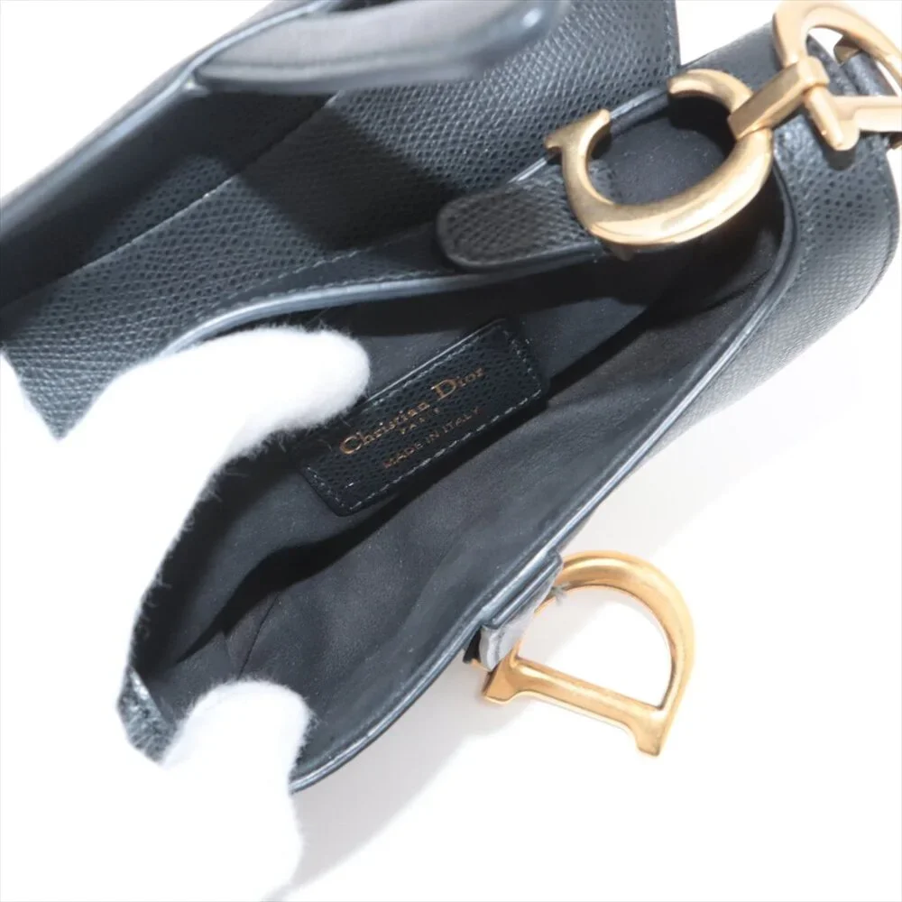 Sold Out ✅Christian Dior Saddle Bag Leather Shoulder bag Black - Picture 7 of 13